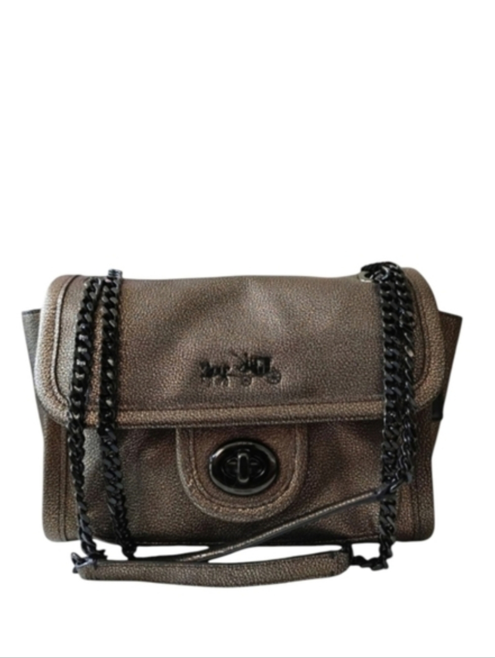 Coach Ranger Brass Metallic Tone Leather  Bag